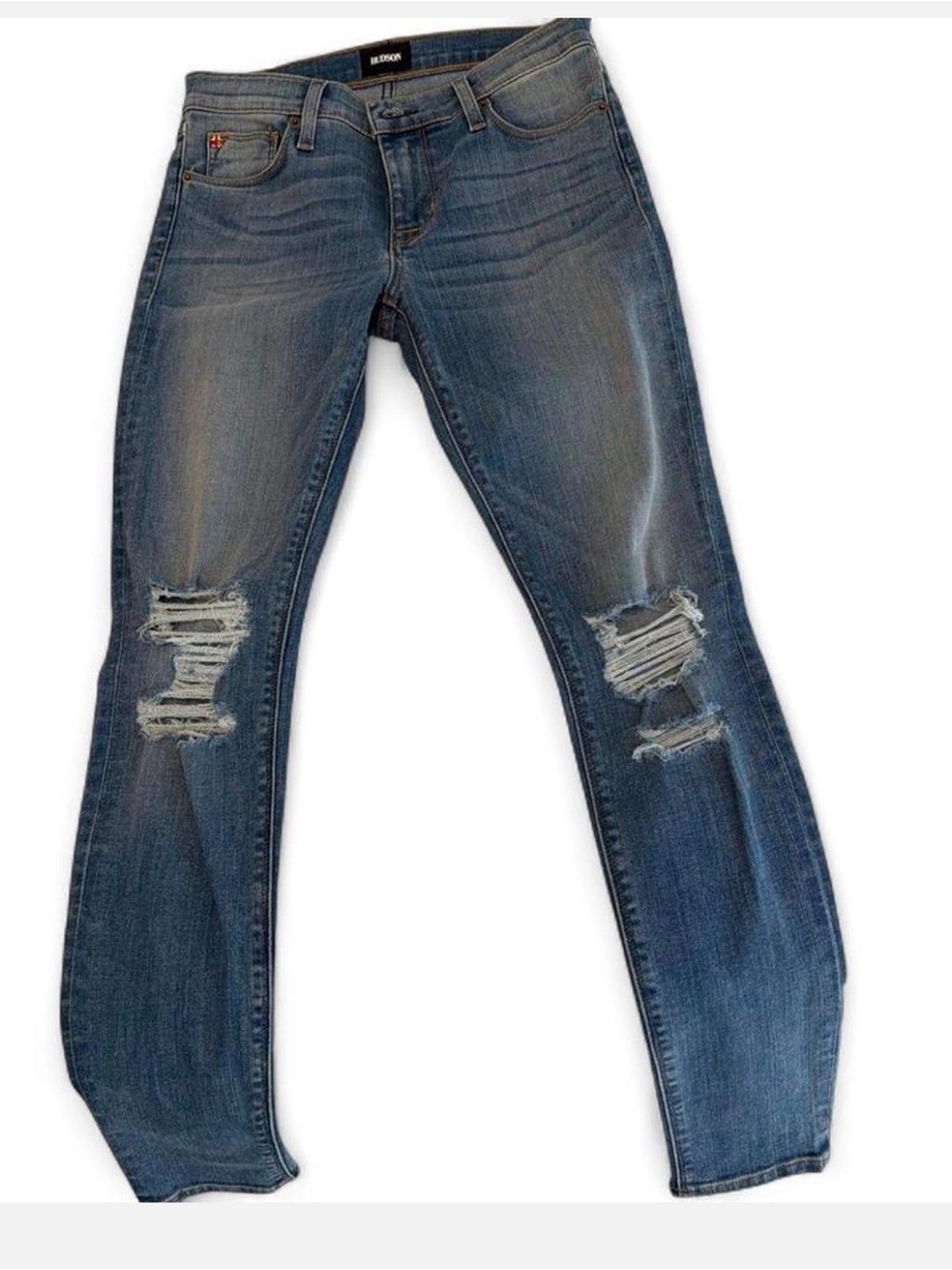 Huudson Distressed Skinny Jeans - Blue - Women